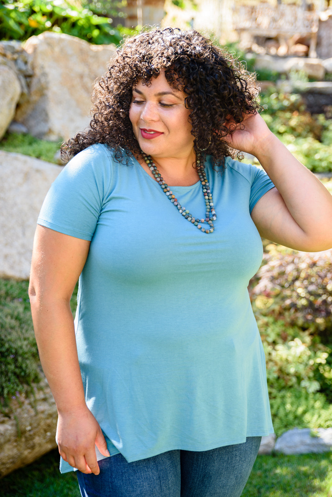 Fresh Feels Top In Teal Womens 