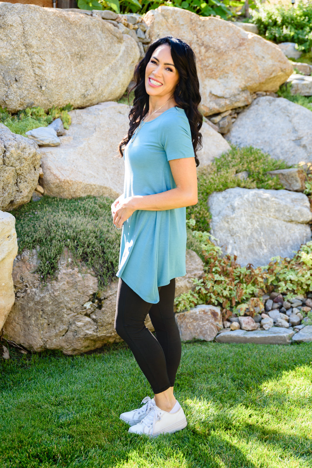 Fresh Feels Top In Teal Womens 