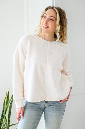 Fuzzy Cuddles Sweater in Off White Womens 