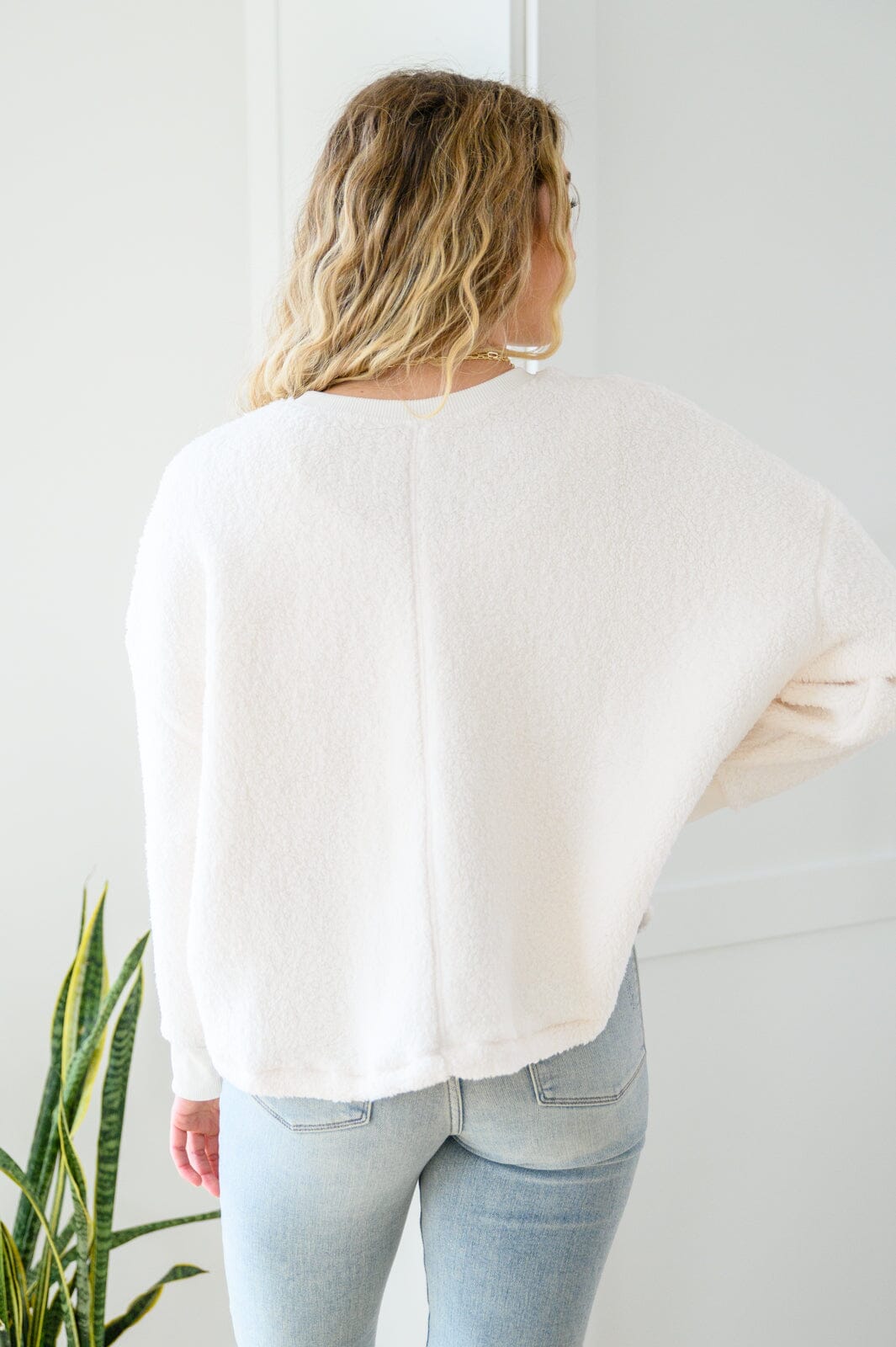 Fuzzy Cuddles Sweater in Off White Womens 