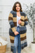 Doorbuster: Fuzzy Longline Cardigan In Blue & Cocoa Womens 