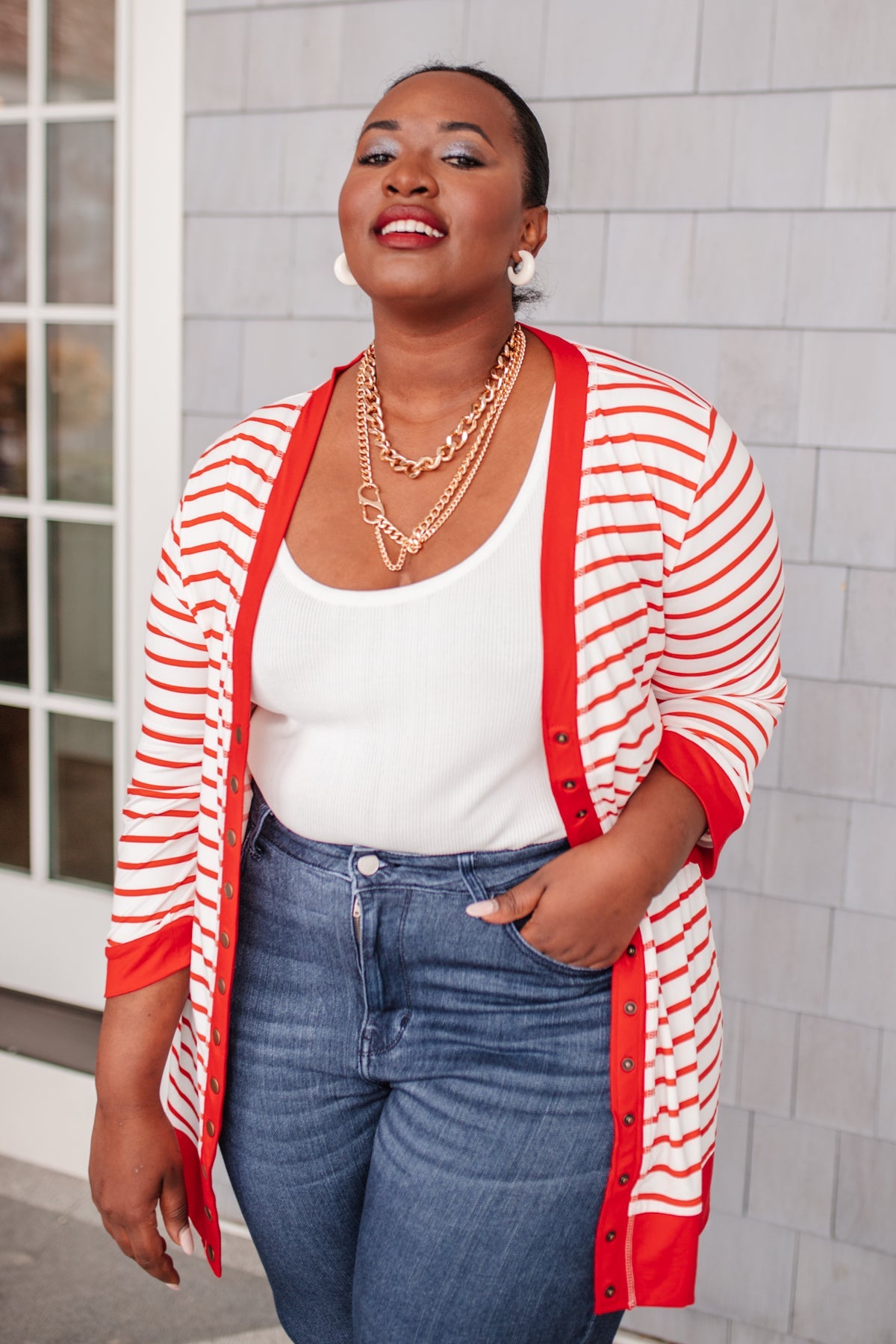 Have You Heard Cardigan in Red Womens 