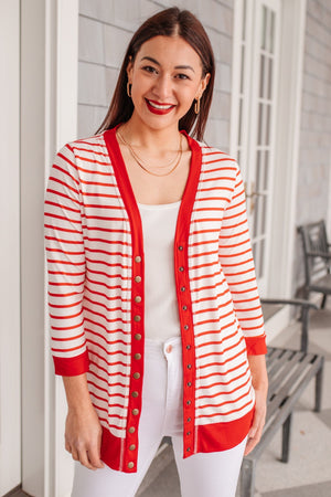 Have You Heard Cardigan in Red Womens 