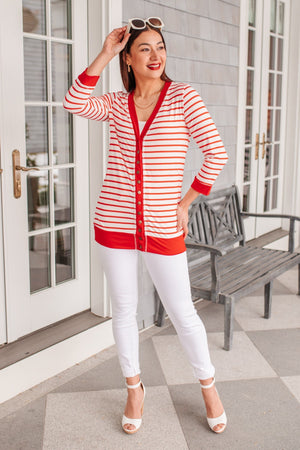 Have You Heard Cardigan in Red Womens 