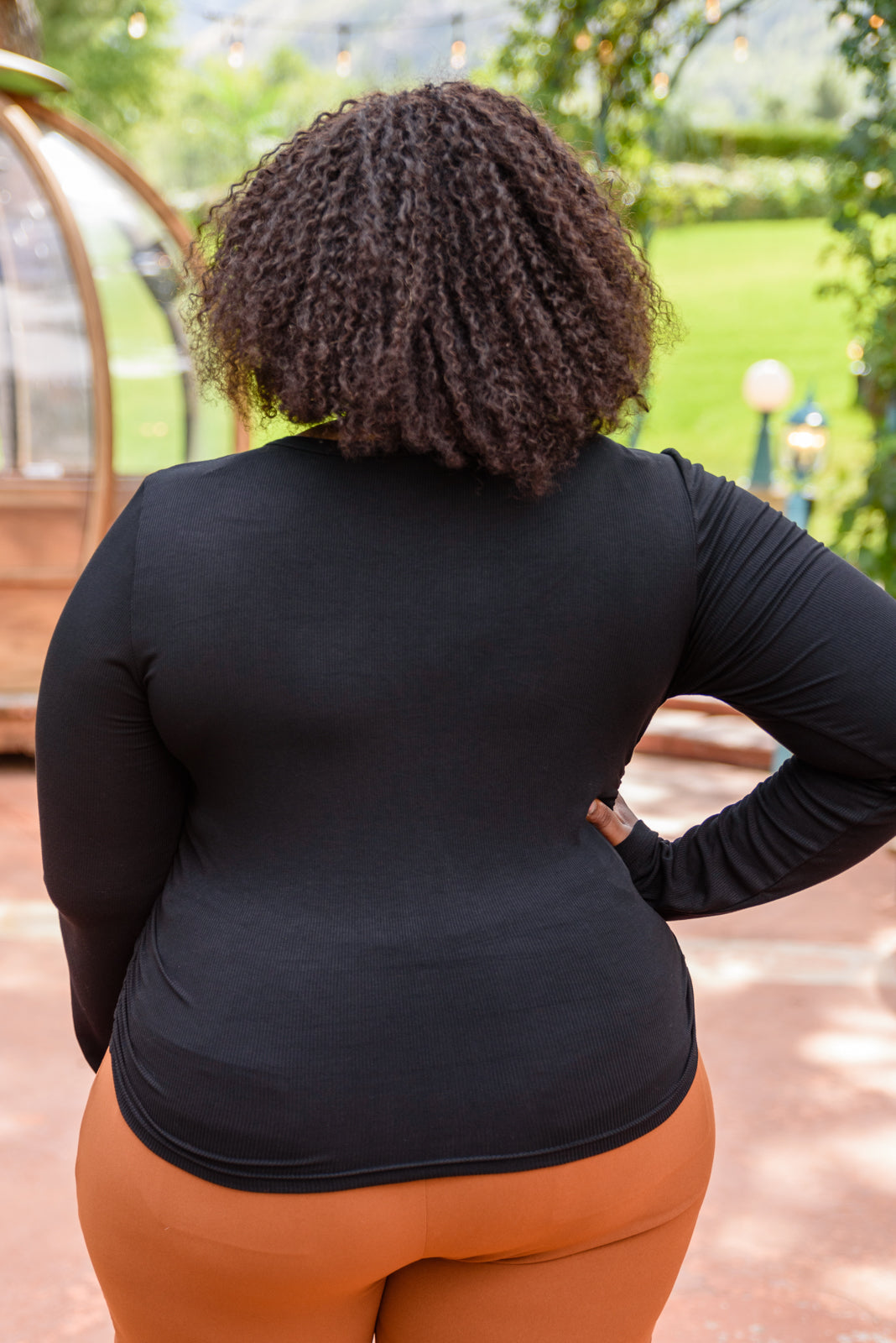 Here For It Long Sleeve Ribbed Crop Top Womens 