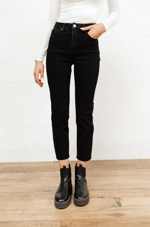 High Waist Mom Fit Jeans In Black Womens 