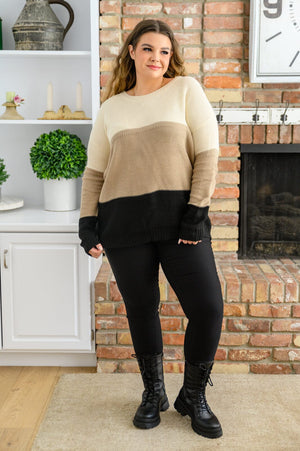 Hudson Color Block Sweater In Natural Womens 
