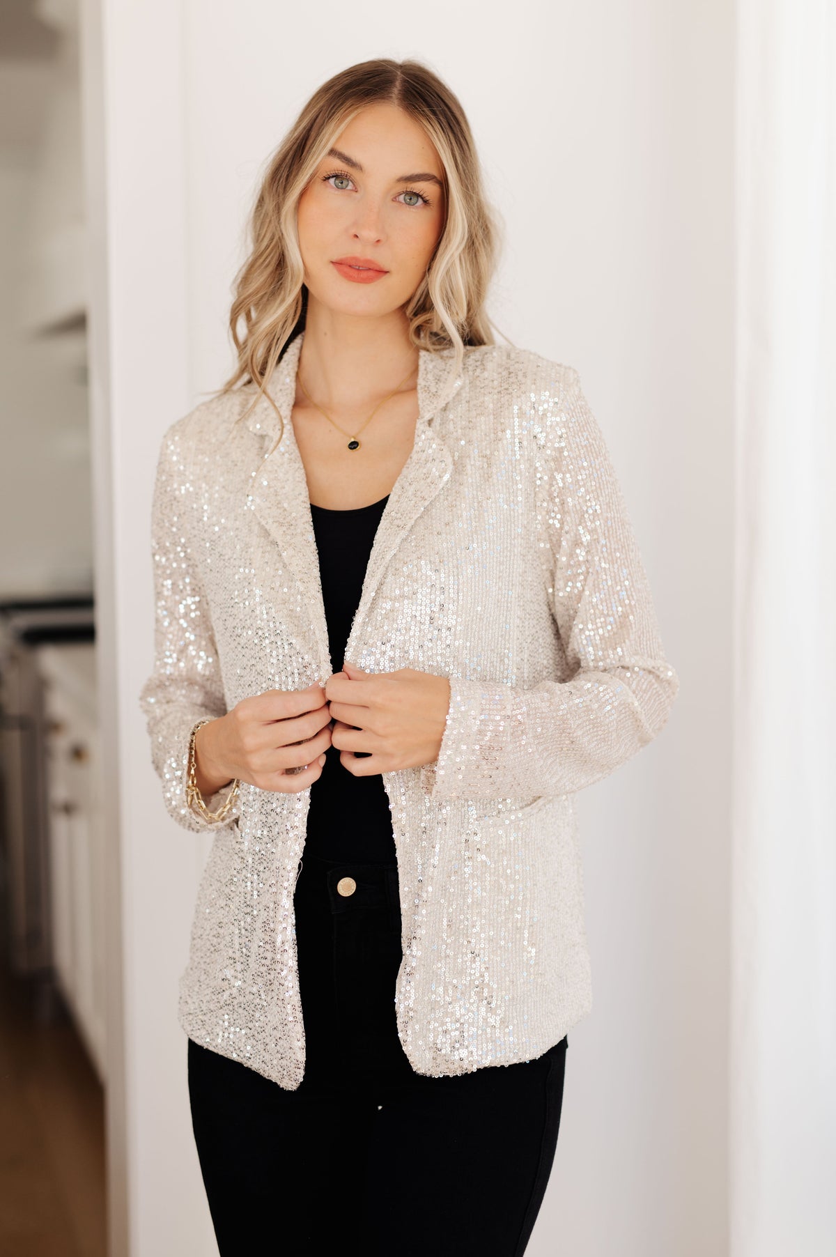 I Know You&#39;re Busy Sequin Blazer