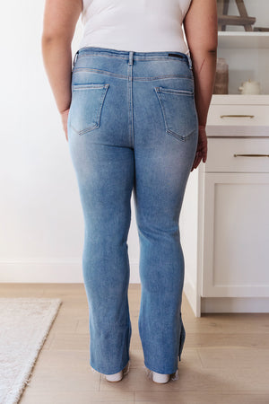 Jody Slim Flare Side Slit Jeans Womens 