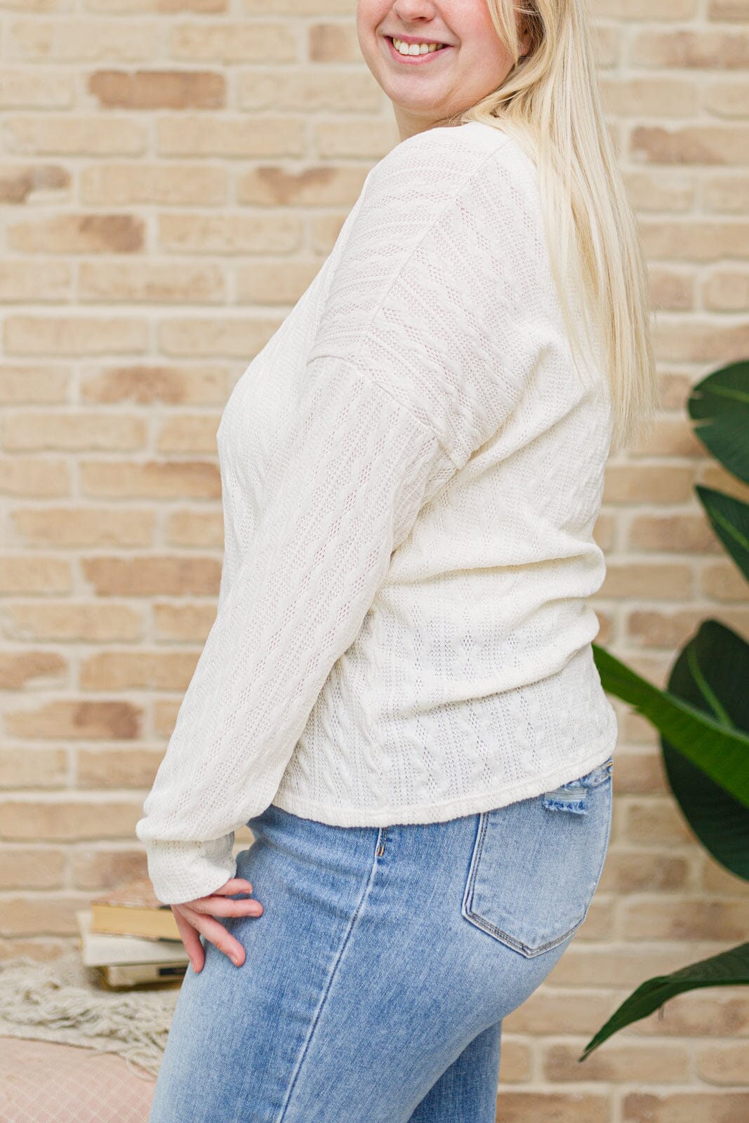 Keep Me Here Knit Sweater in Cream Womens 