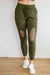 Kick Back Distressed Joggers in Olive Womens 