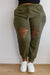 Kick Back Distressed Joggers in Olive Womens 