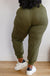 Kick Back Distressed Joggers in Olive Womens 