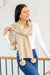 Knitted Fuzzy Pom Pom Scarf In Beige Womens 