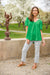 Let's Meet Up Green Blouse Womens 