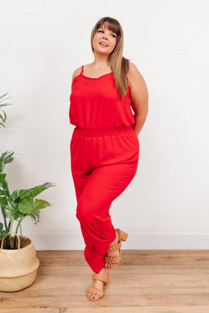 Livin' The Dream Jumpsuit in Red Womens 