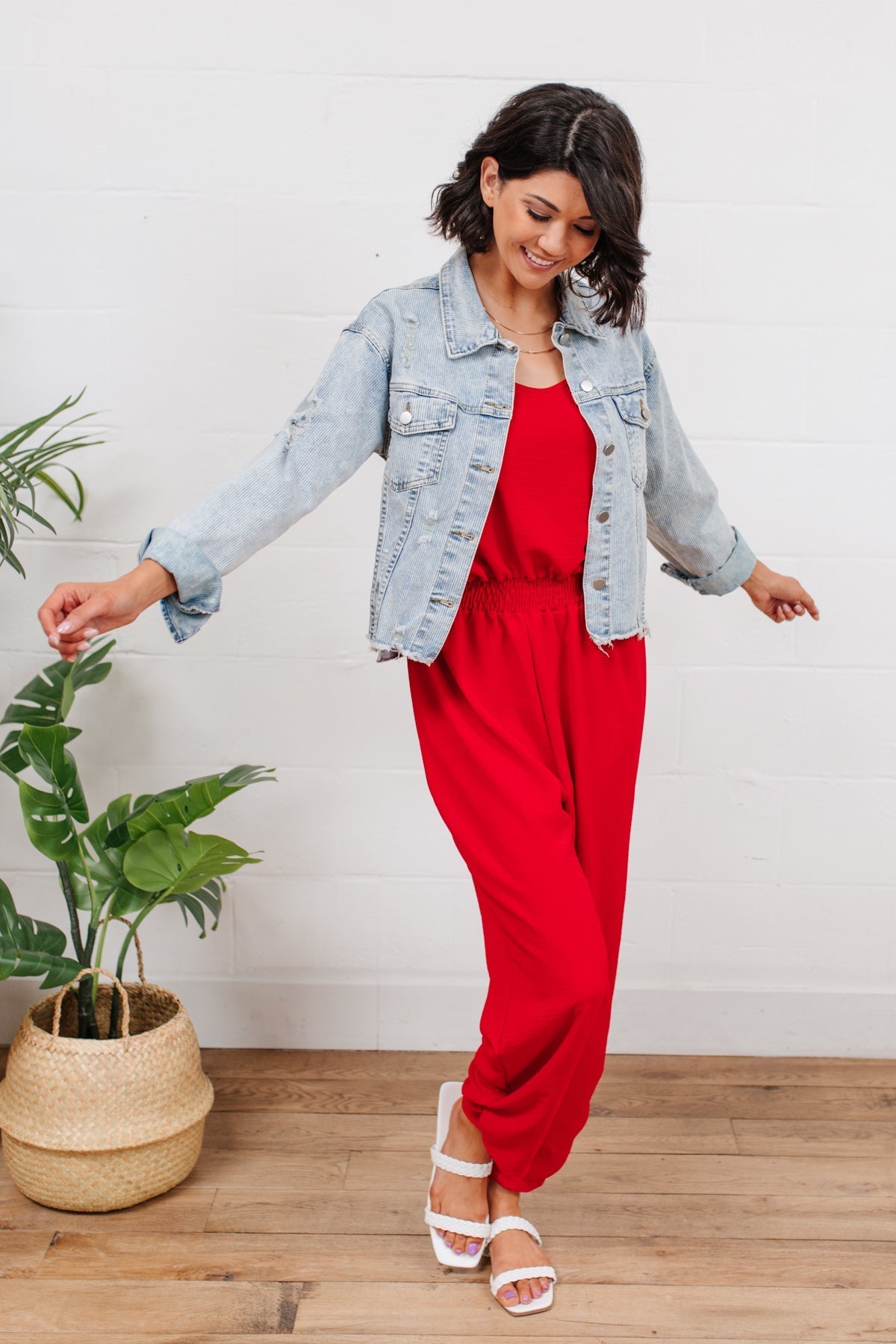 Livin' The Dream Jumpsuit in Red Womens 