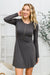 Doorbuster: Long Sleeve Button Down Dress In Ash Gray Womens 