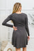 Doorbuster: Long Sleeve Button Down Dress In Ash Gray Womens 