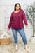 Doorbuster: Long Sleeve Knit Top With Pocket In Burgundy Womens 