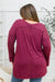 Doorbuster: Long Sleeve Knit Top With Pocket In Burgundy Womens 