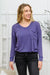 Doorbuster: Long Sleeve Knit Top With Pocket In Denim Blue Womens 