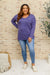 Doorbuster: Long Sleeve Knit Top With Pocket In Denim Blue Womens 