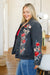 Lovely Visions Flower Embroidered Jacket Womens 