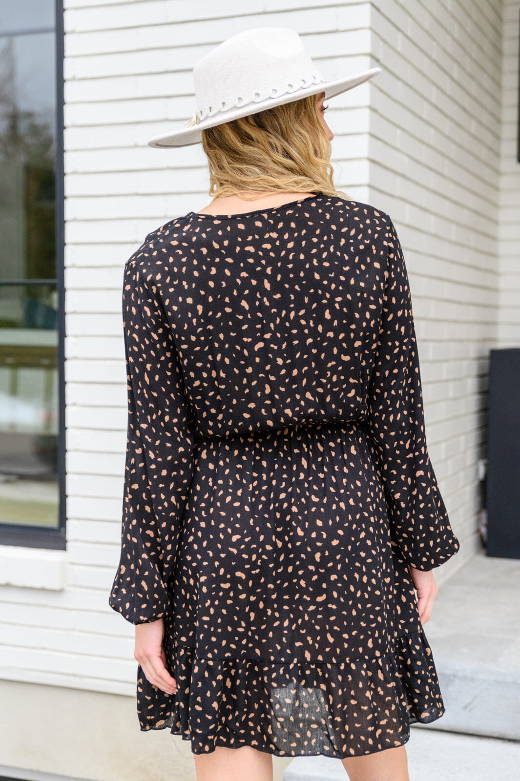 Make Your Happiness Long Sleeve Dress in Black Womens 