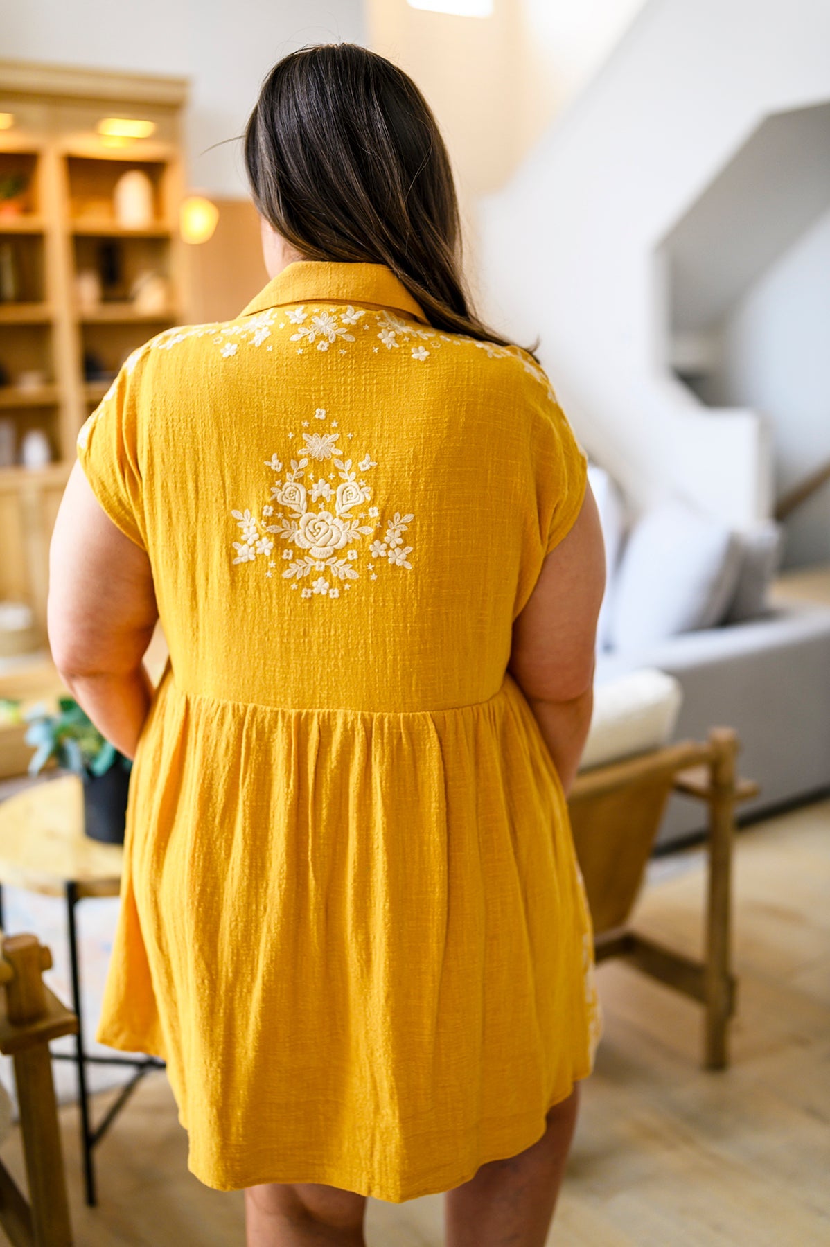 ONLINE EXCLUSIVE Marigold Embroidered Dress Small