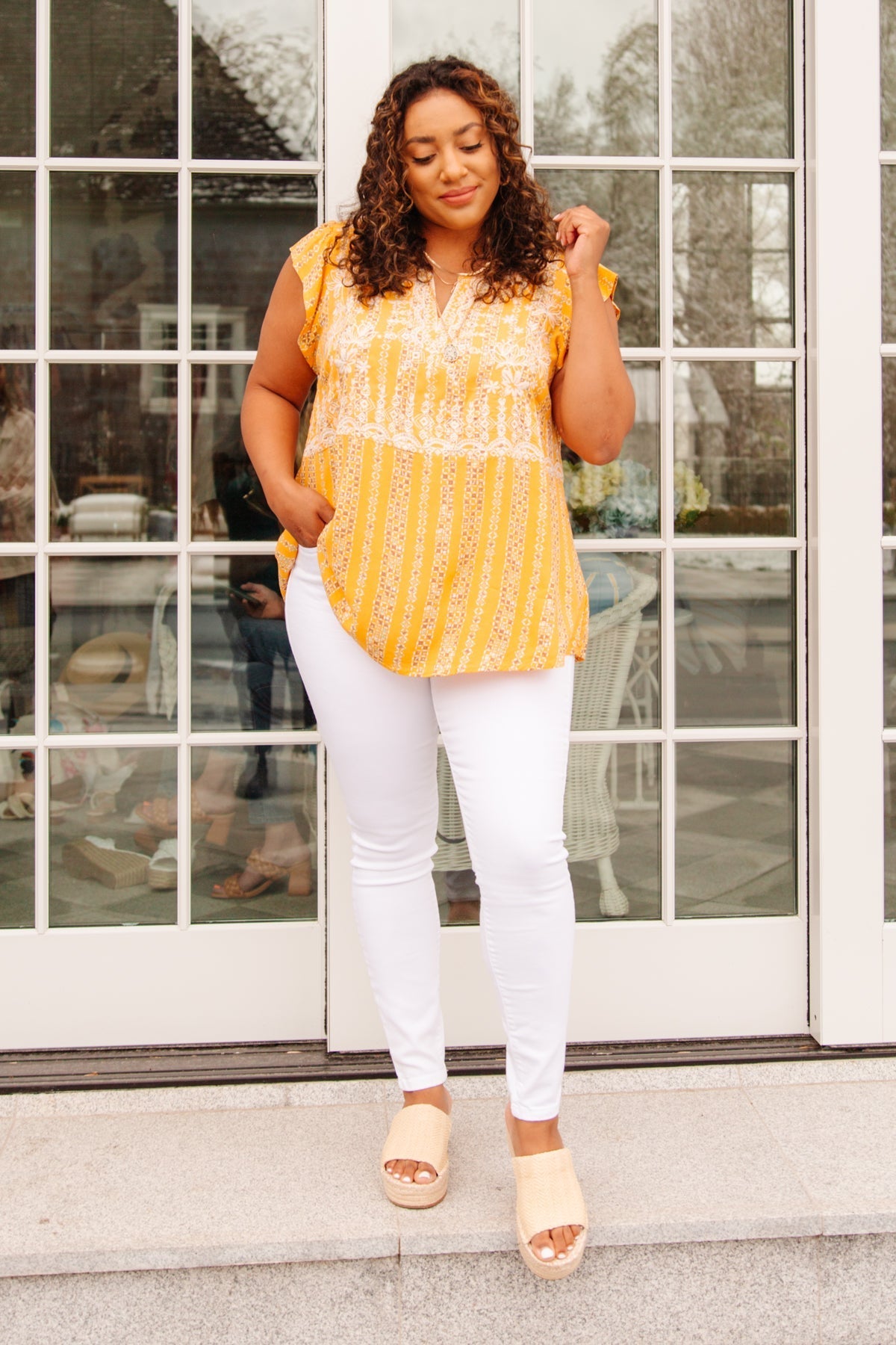 Mellow Yellow Blouse Womens 