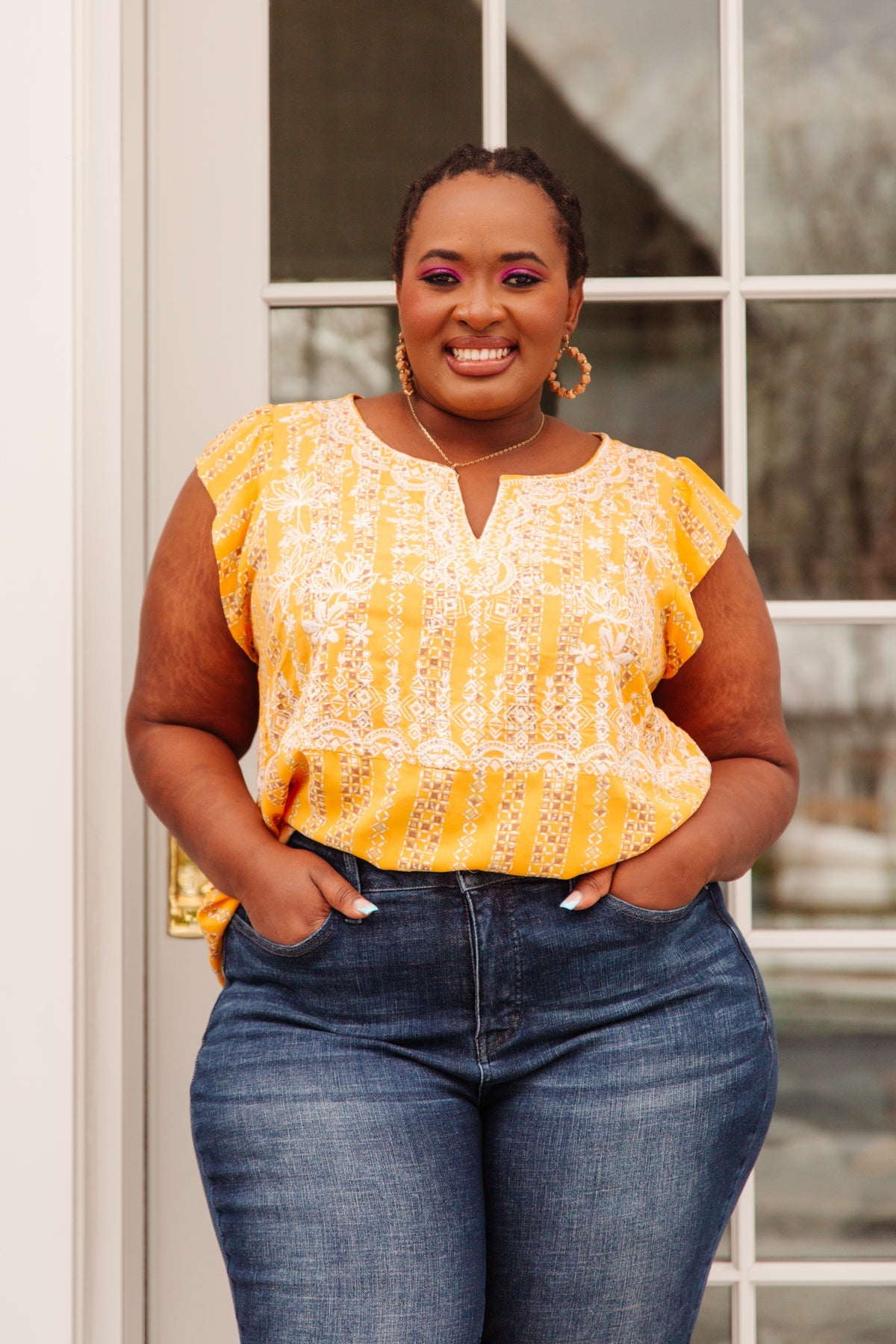 Mellow Yellow Blouse Womens 