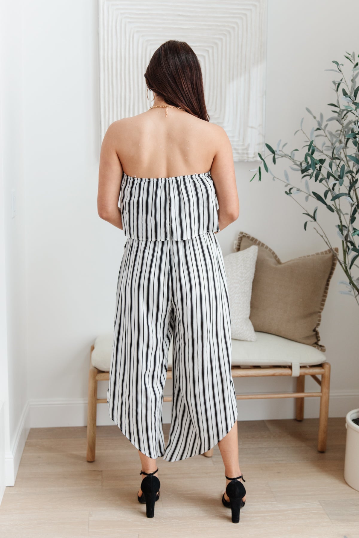 Modern Stripes Sleeveless Jumpsuit Womens 