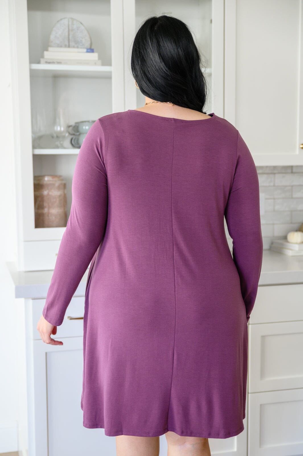 Most Reliable Long Sleeve Knit Dress In Plum Womens 