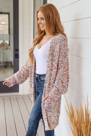 No Time Like The Present Confetti Cardigan in Ivory