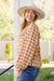 One Fine Afternoon Gingham Plaid Top In Caramel Womens 