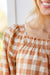 One Fine Afternoon Gingham Plaid Top In Caramel Womens 