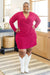 Only You Surplice Neck Sparkle Knit Dress In Magenta Womens 