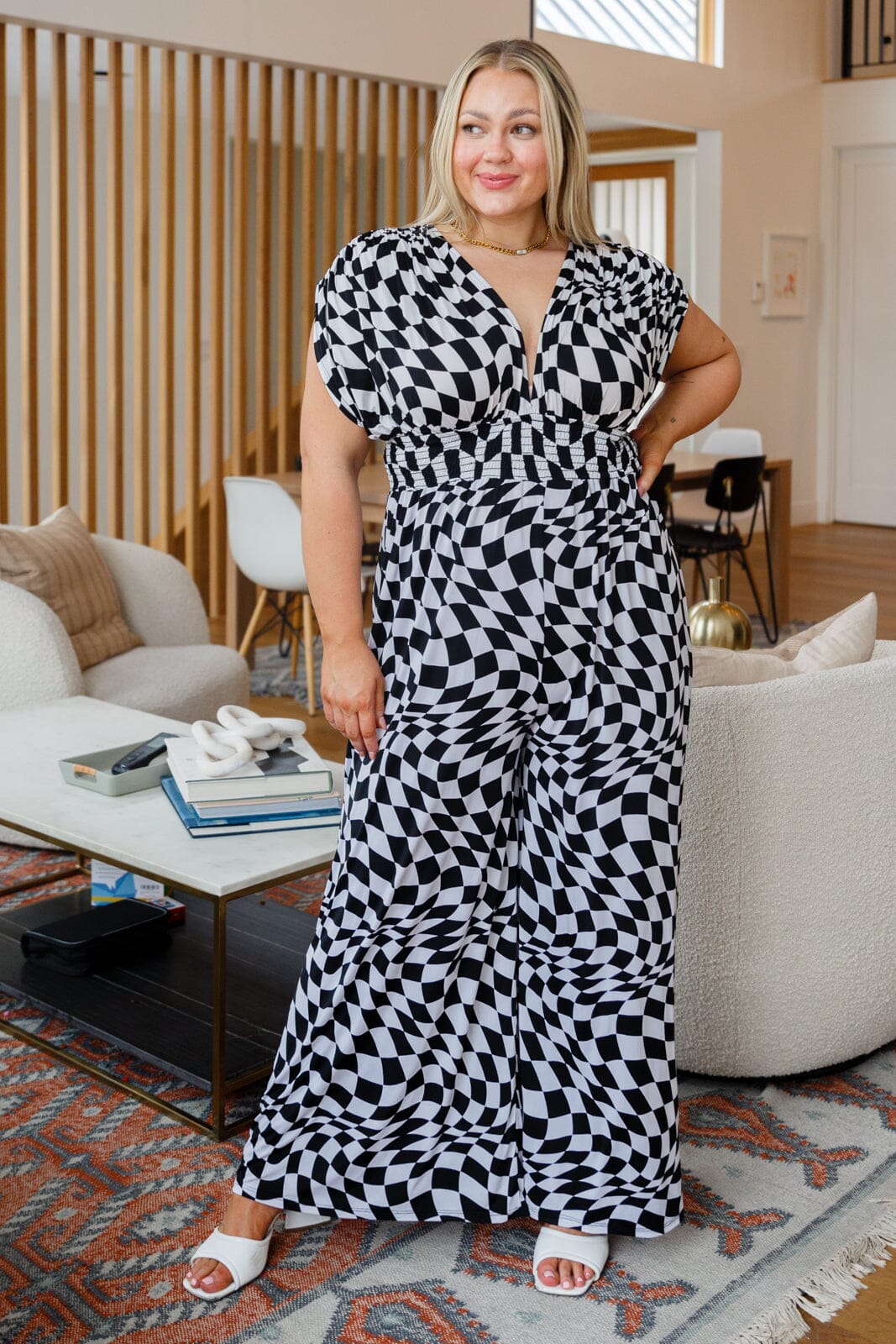 Osborn Wide Leg Patterned Jumpsuit Womens 