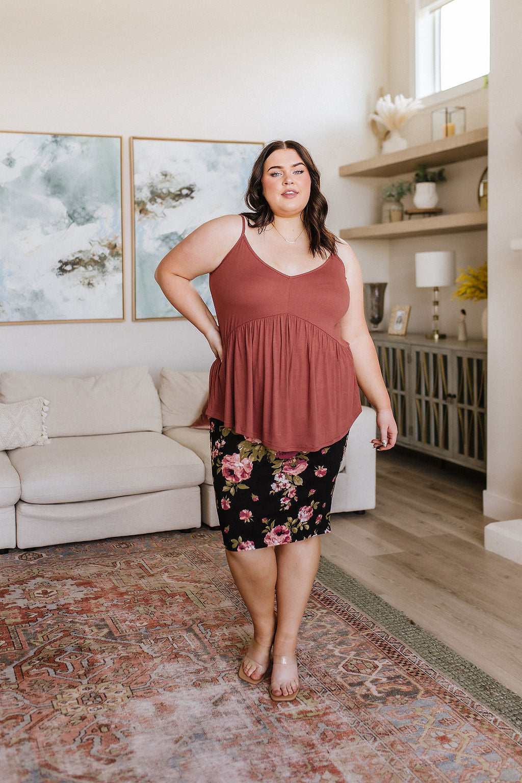 Perfectly Pristine Floral Pencil Skirt