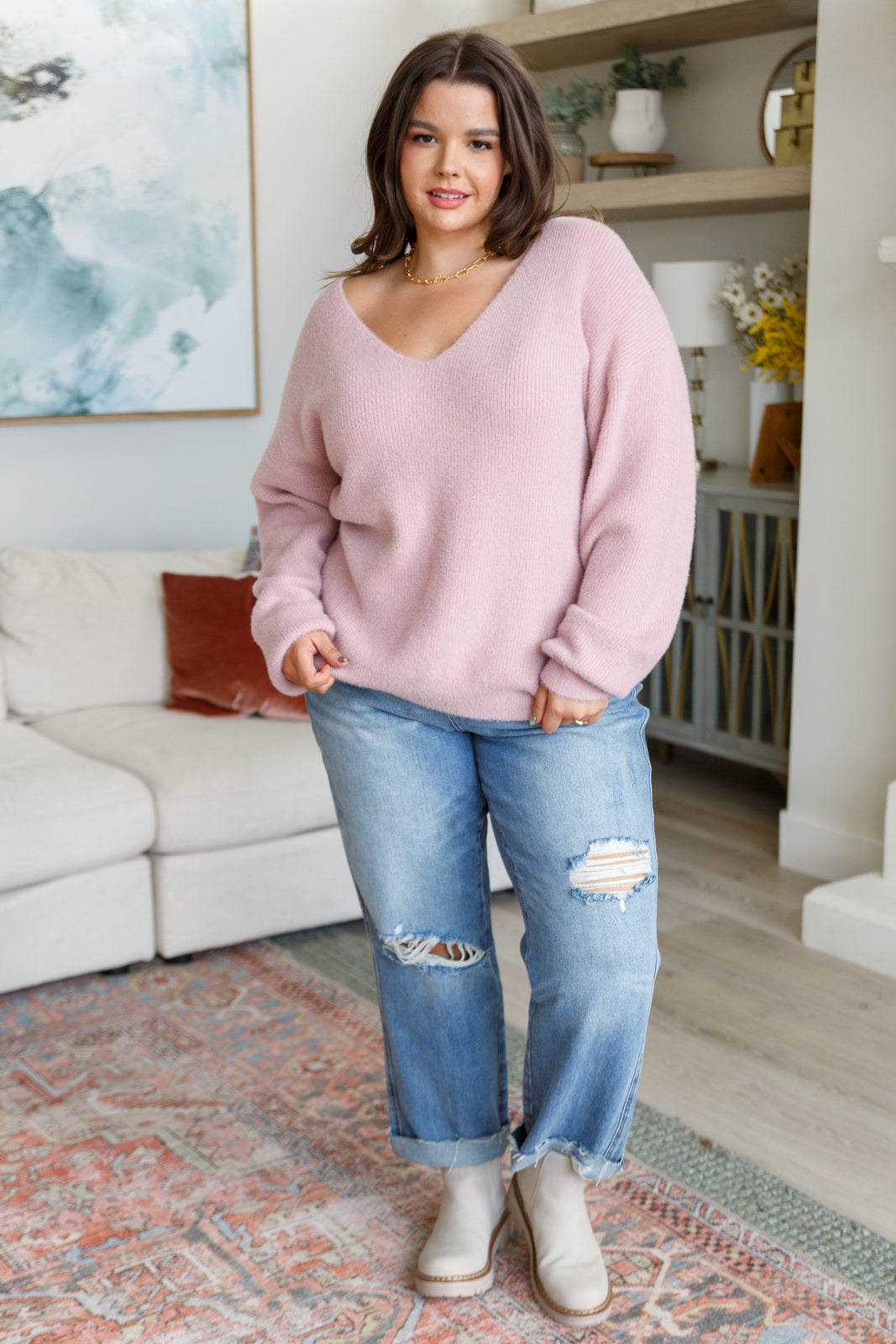 Plush Feelings V-Neck Sweater