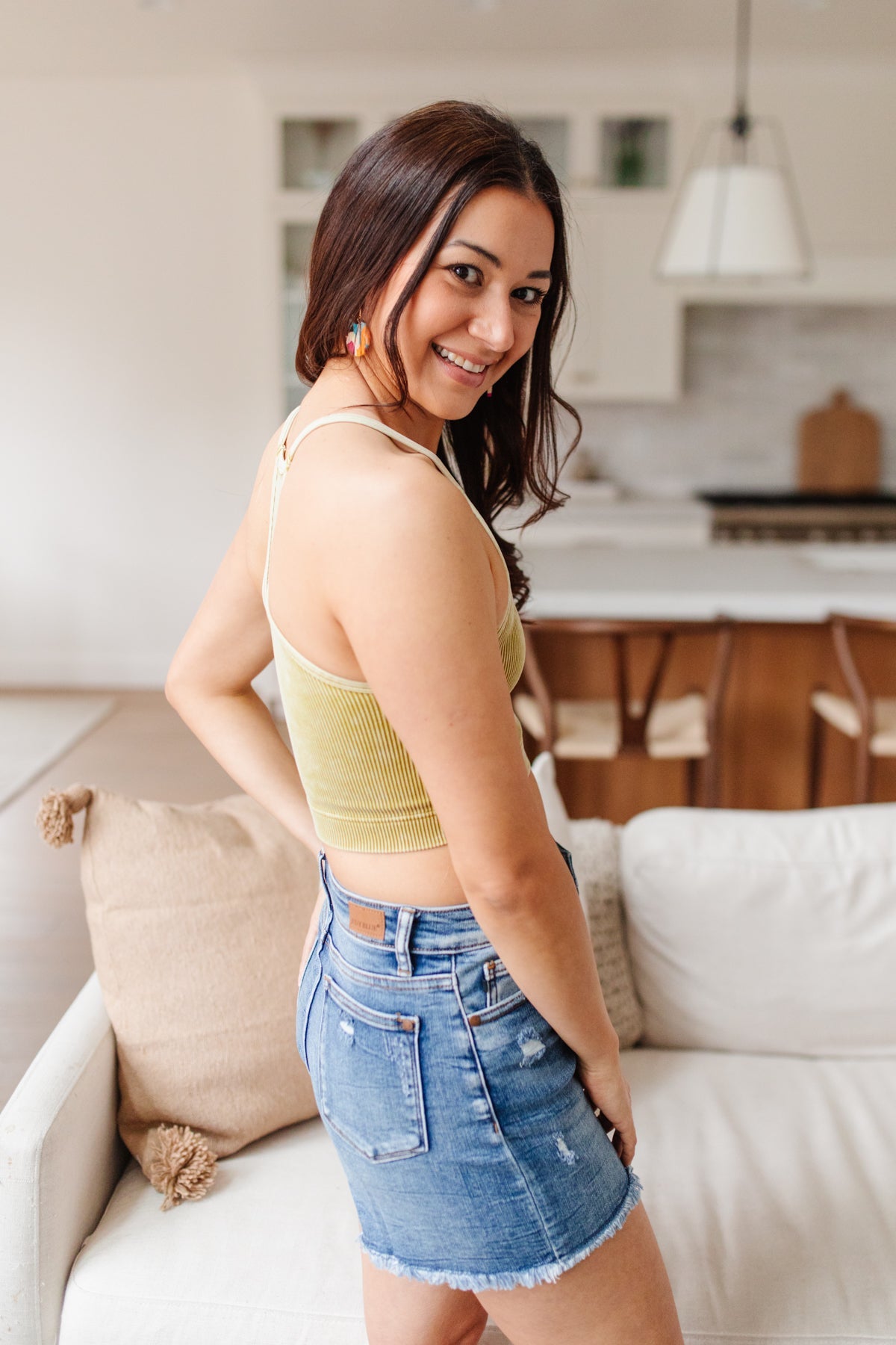 Rendezvous Crop Tank In Mustard Womens 