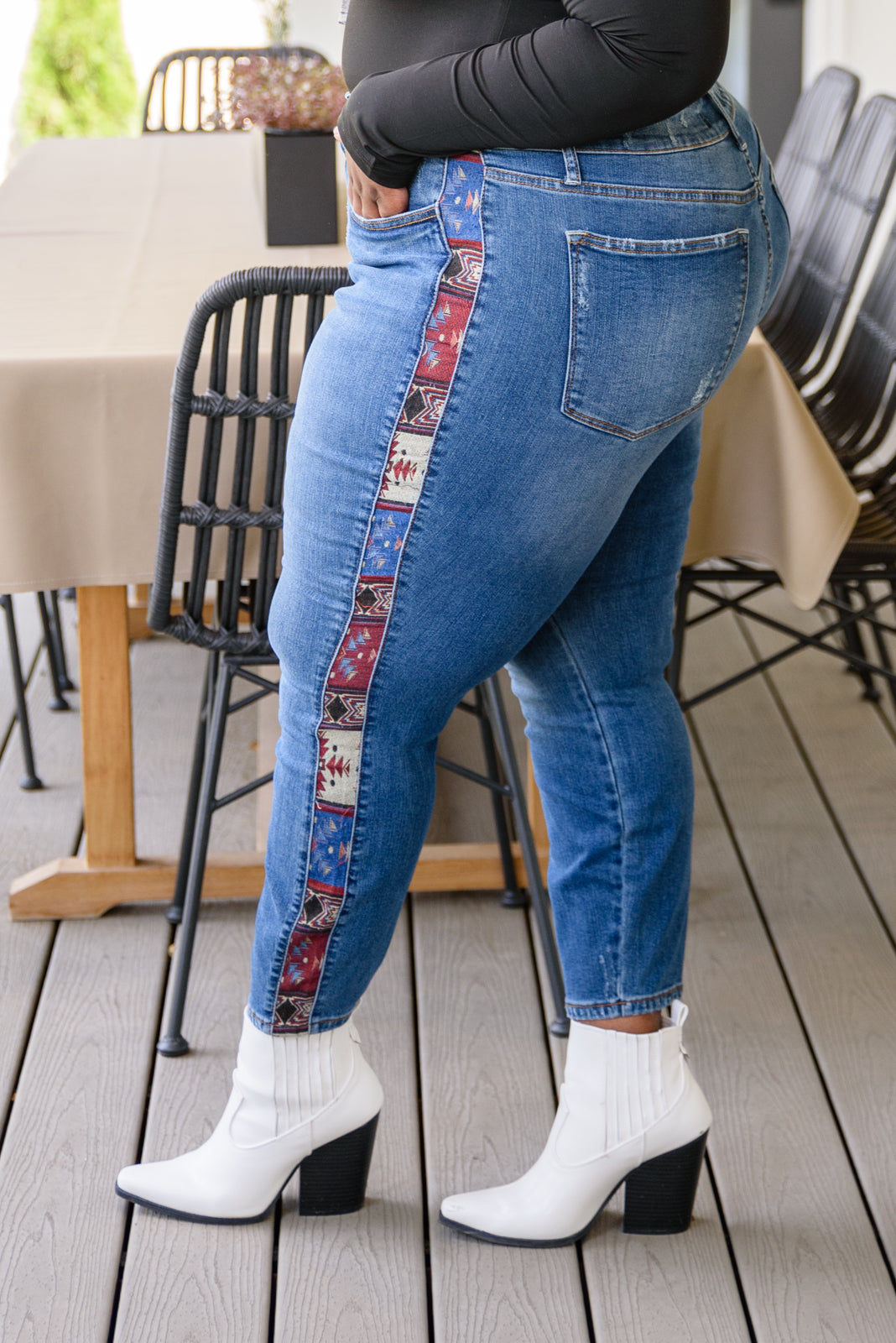 Rio Western Print Relaxed Jeans Womens 