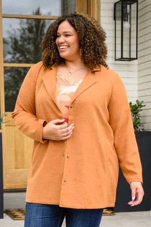 She's On Point Collared Coat In Rust Womens 