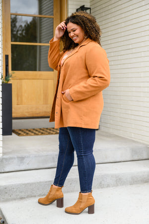 She's On Point Collared Coat In Rust Womens 
