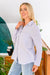 Skies The Limit Button Up in Lavender Blue Womens 