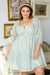 Spotting Fairies Puff Sleeve Dress in Sage Womens 