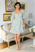 Spotting Fairies Puff Sleeve Dress in Sage Womens 