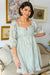 Spotting Fairies Puff Sleeve Dress in Sage Womens 