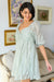 Spotting Fairies Puff Sleeve Dress in Sage Womens 